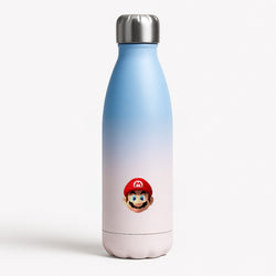 Mario Face - Mario Blue Water Bottle