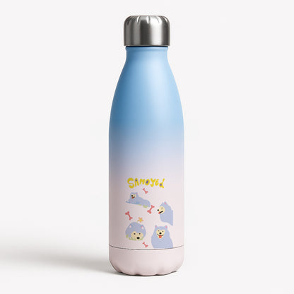 Samoyed - Dog Patterns Blue Water Bottle