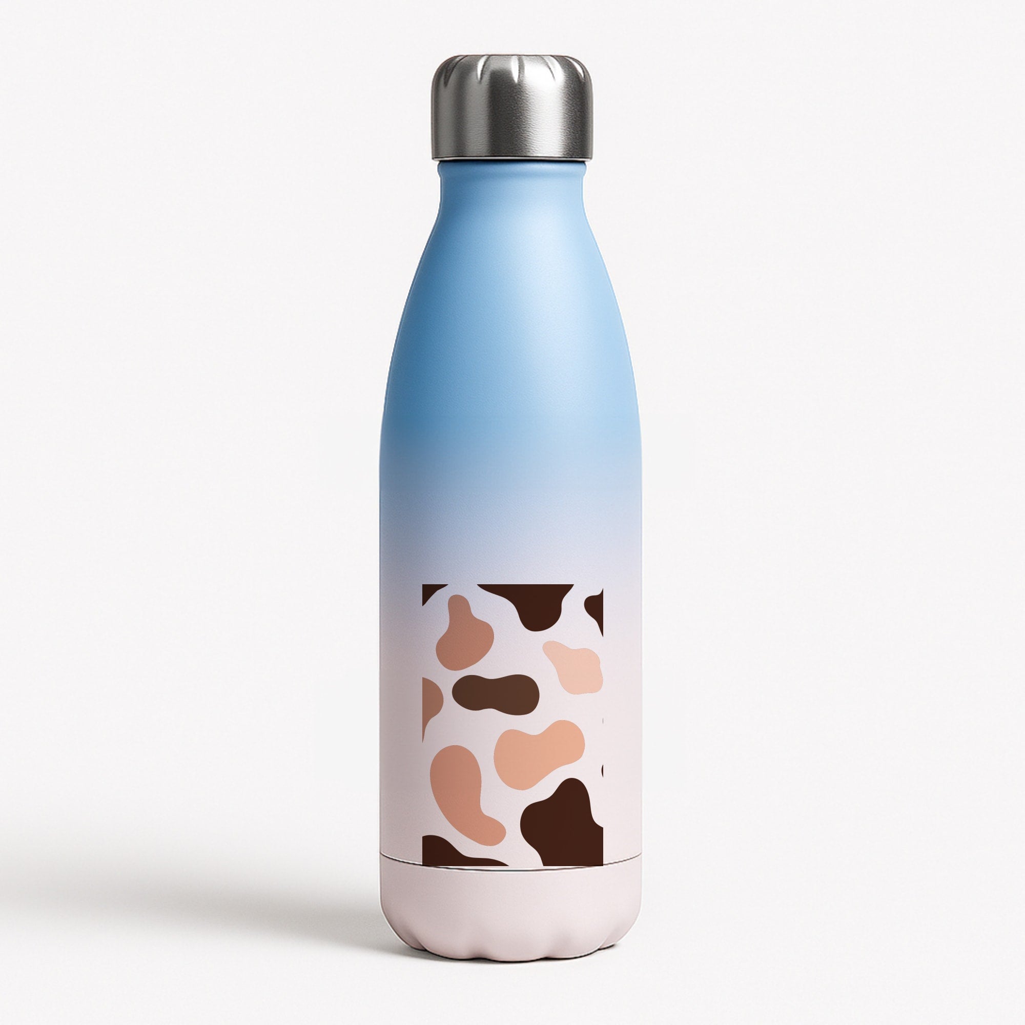 Cowprint Nude Blue Water Bottle