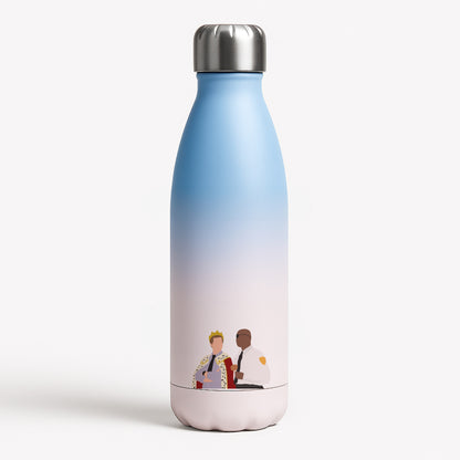 Jake and Holt B99 - Halloween Specials Blue Water Bottle