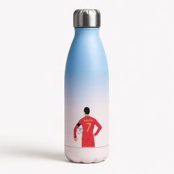 Ronaldo - Football Blue Water Bottle