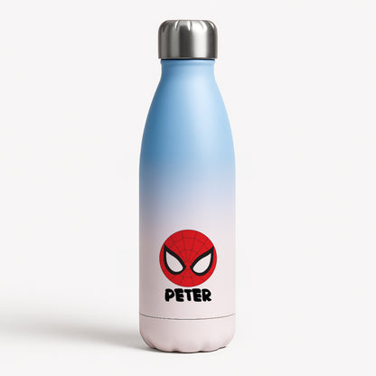 SpiderMan - Personalised Superhero Comic Blue Water Bottle