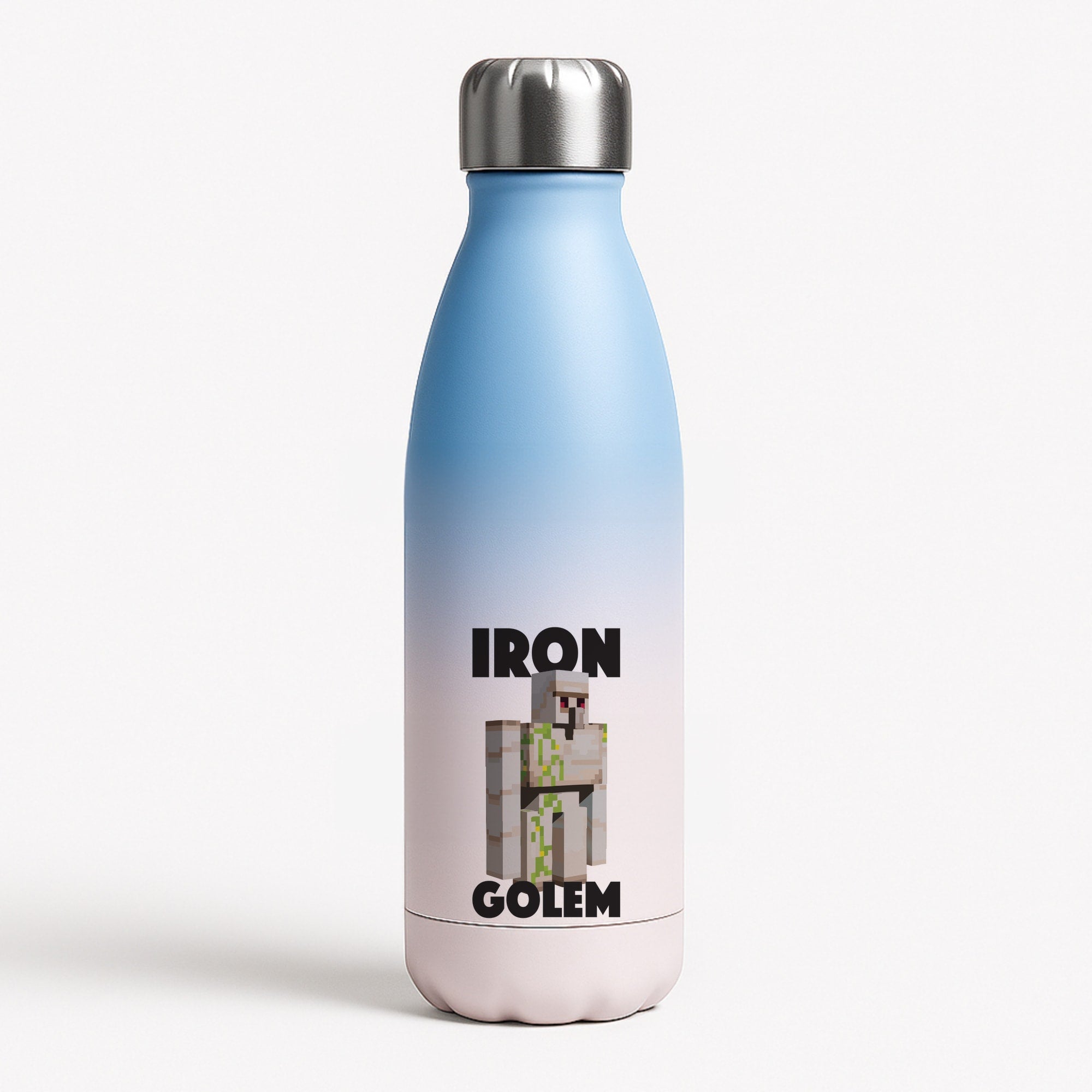 Iron Golem Blue Water Bottle