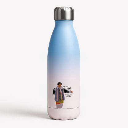 Could I Be Wearing Any More Clothes Blue Water Bottle