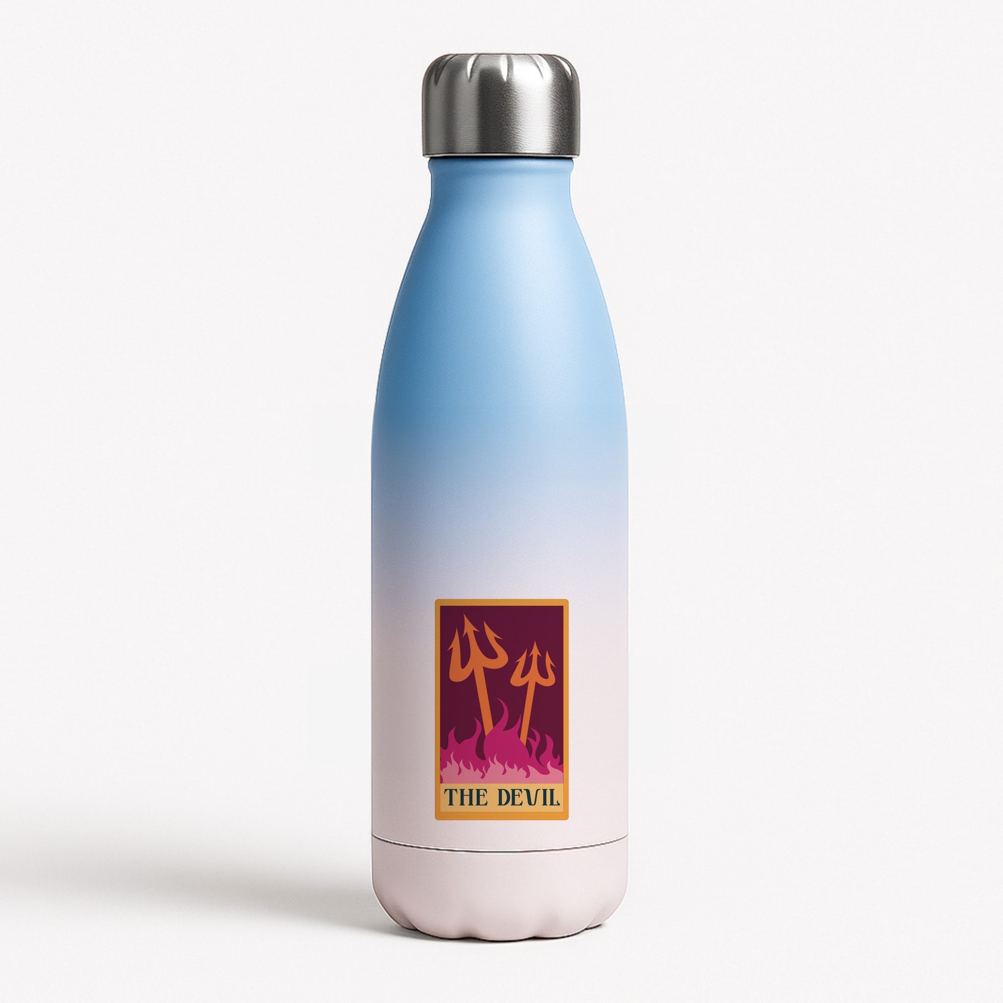 The Devil - Tarot Cards Blue Water Bottle