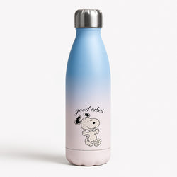 Good Vibes Cartoon Beagle Blue Water Bottle