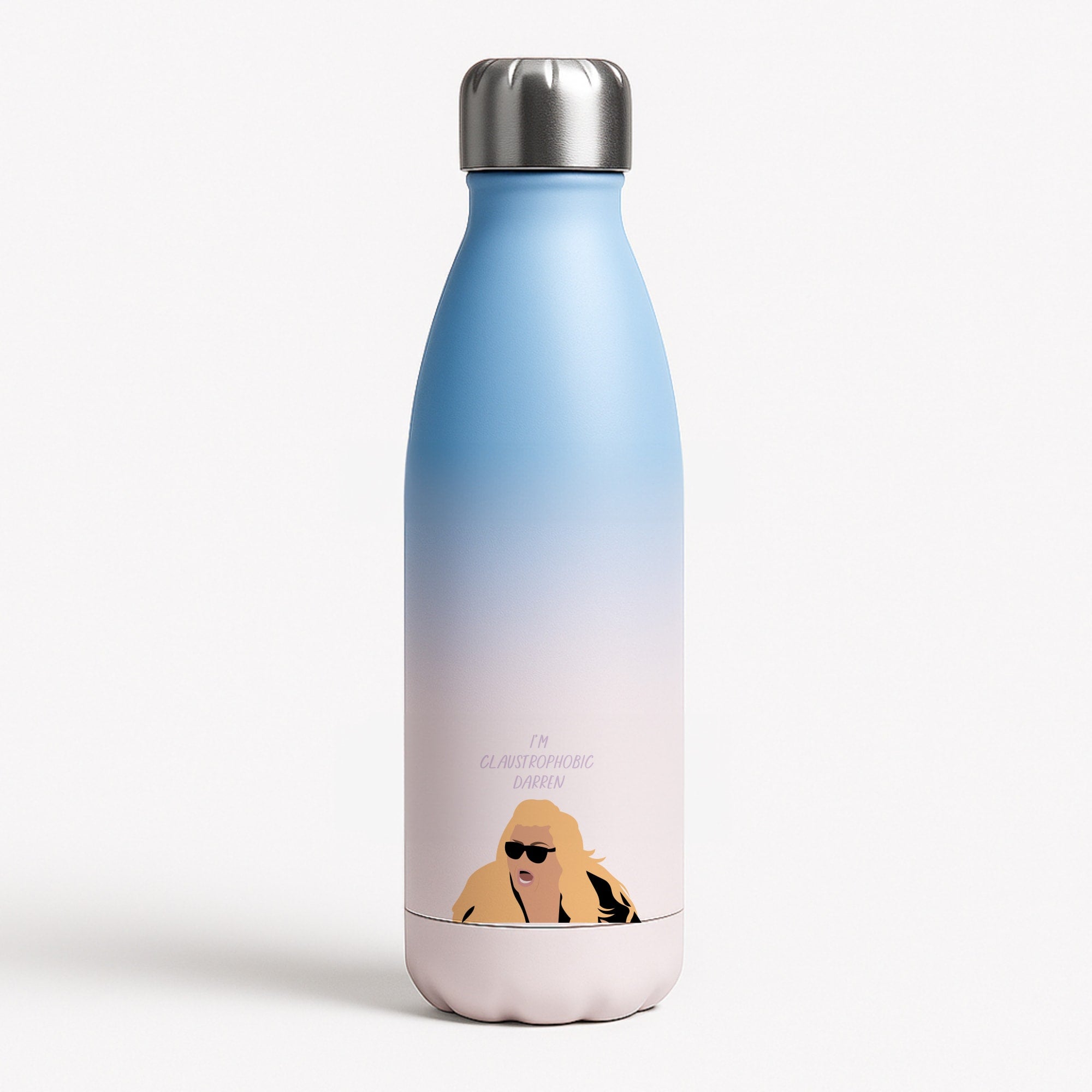 I'm Claustrophobic Darren - British Pop Culture Blue Water Bottle