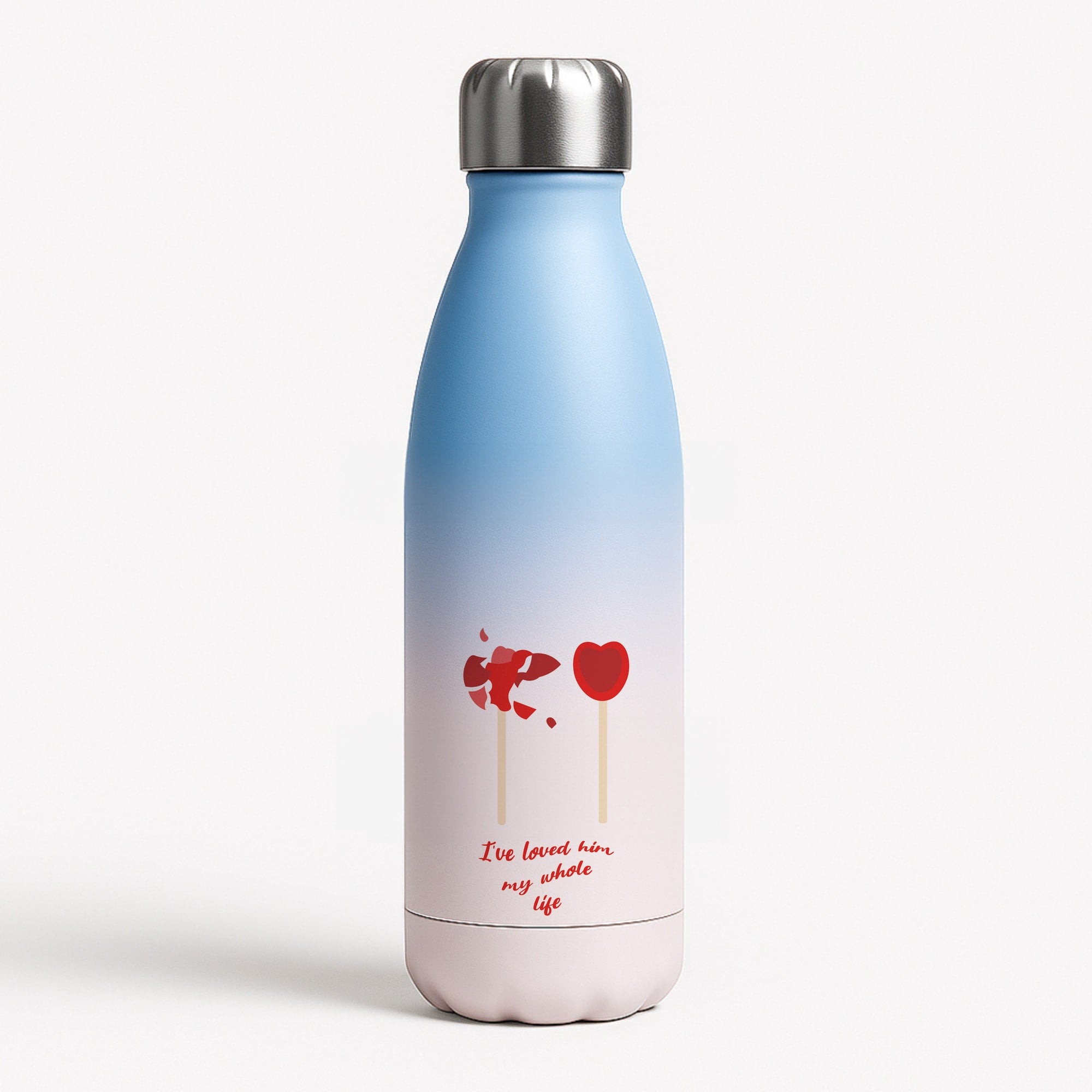 I've Loved Him My Whole Life Blue Water Bottle