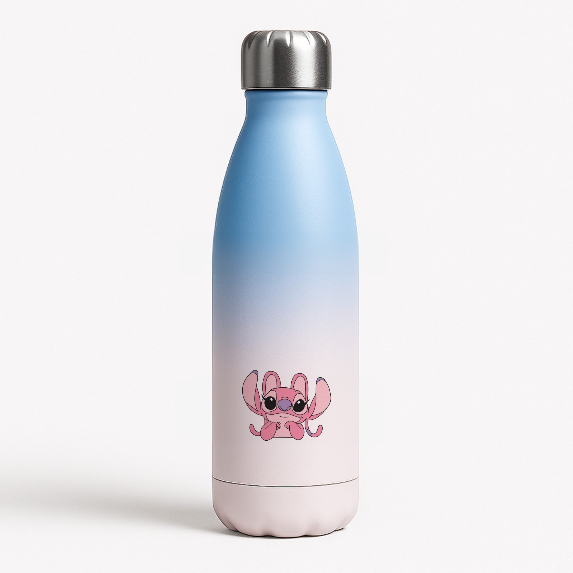 Gazing - Pink Alien Blue Water Bottle