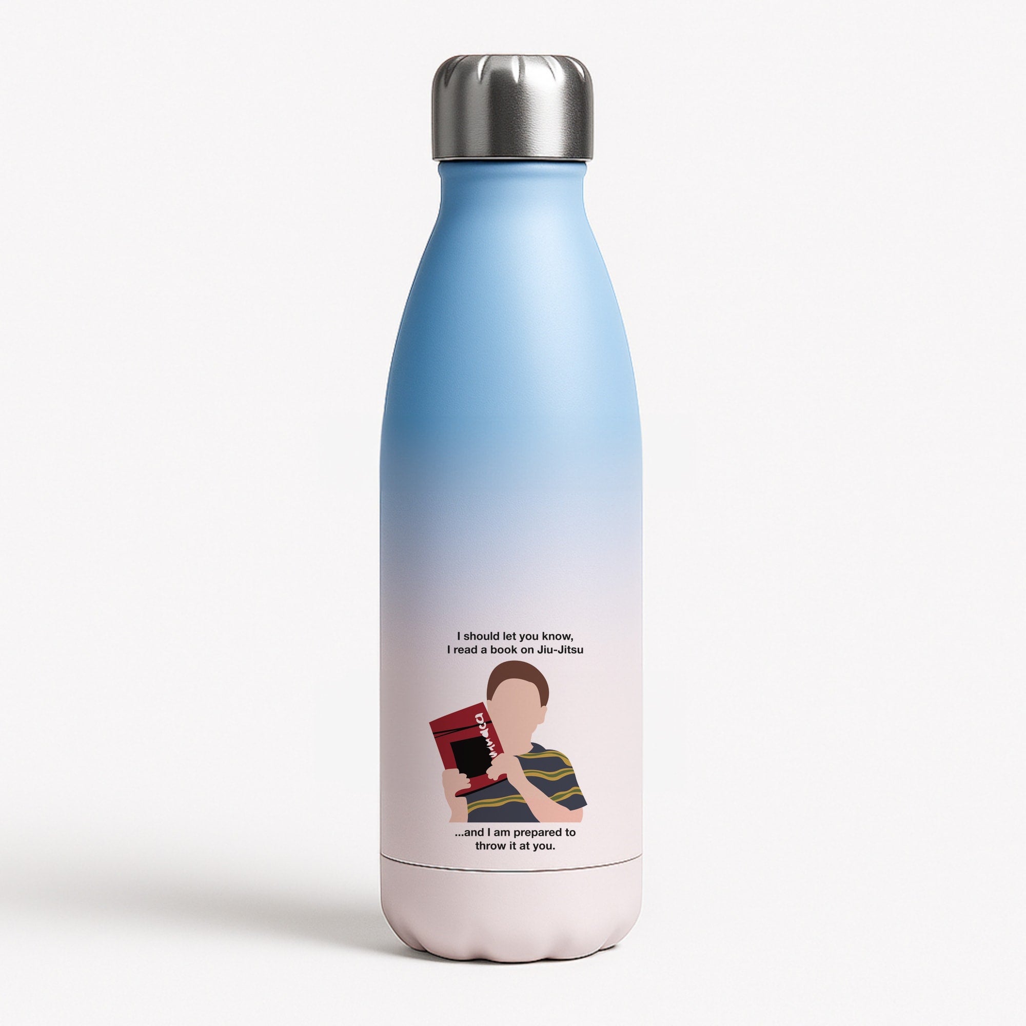 Book On Jiu-Jitsu - Sheldon Blue Water Bottle