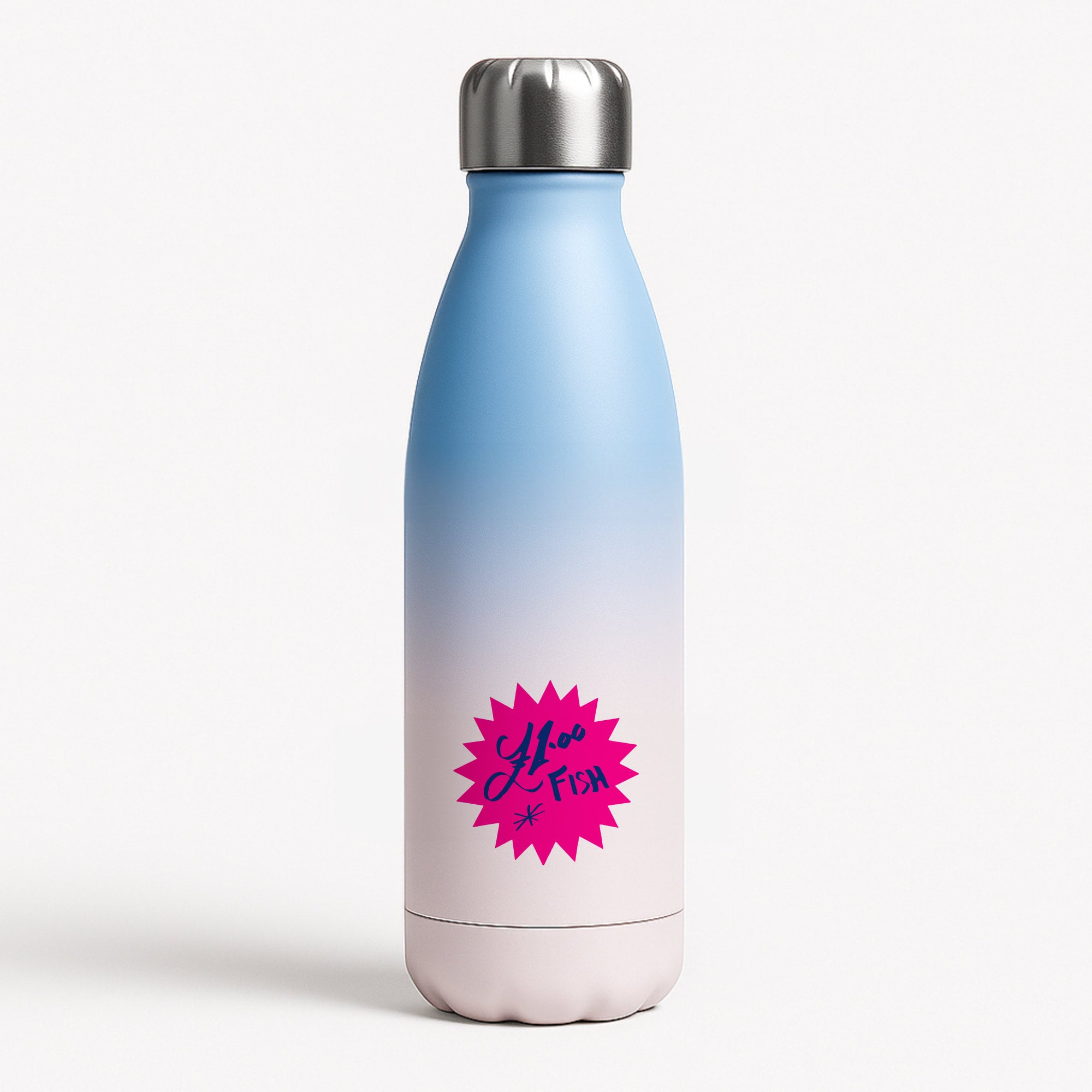 One Pound Fish - British Pop Culture Blue Water Bottle