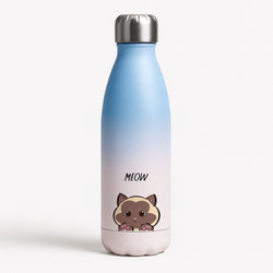 Meow Green - Cats Blue Water Bottle