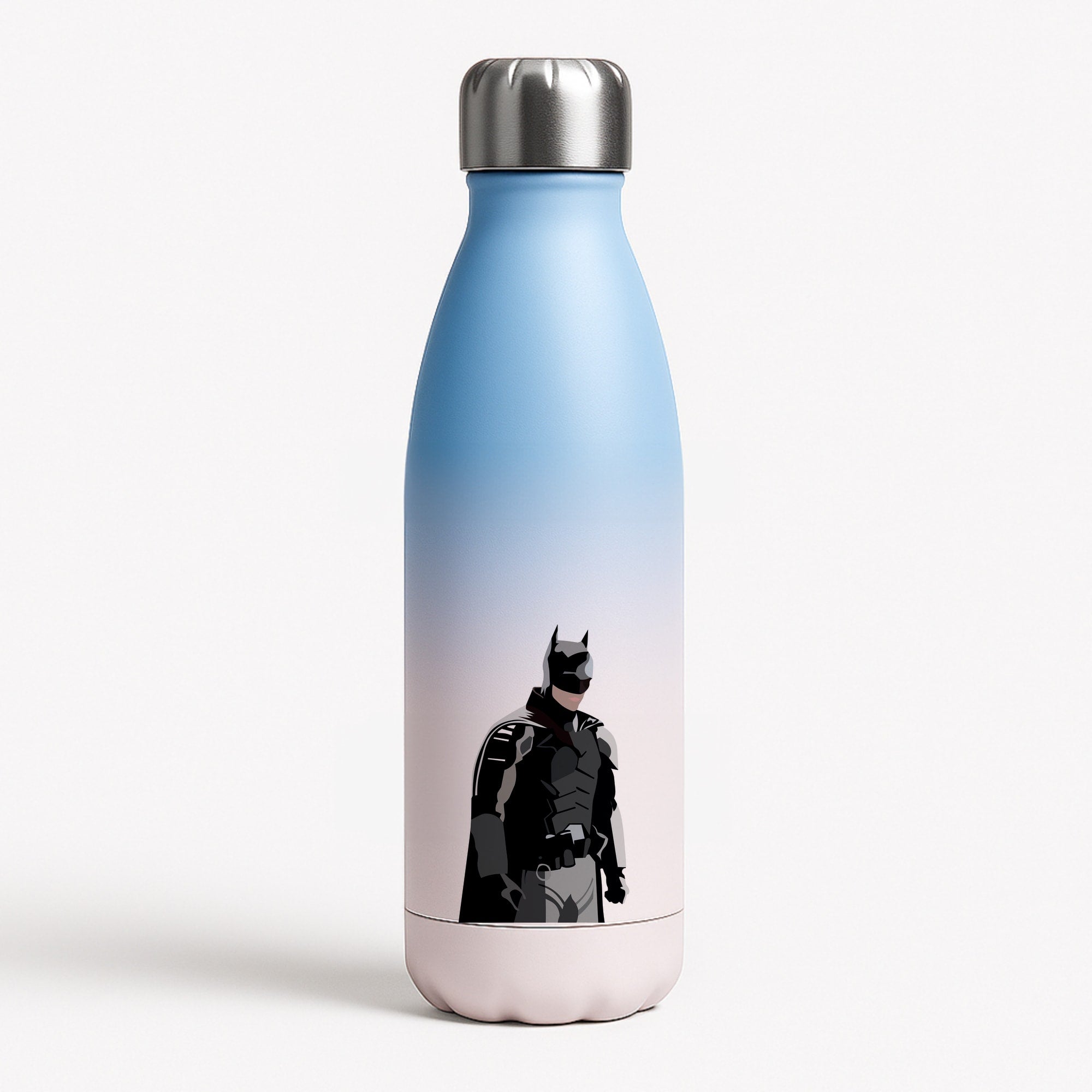 Black Bat Superhero Blue Water Bottle