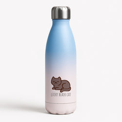 Lucky Black Cat - Cats Blue Water Bottle