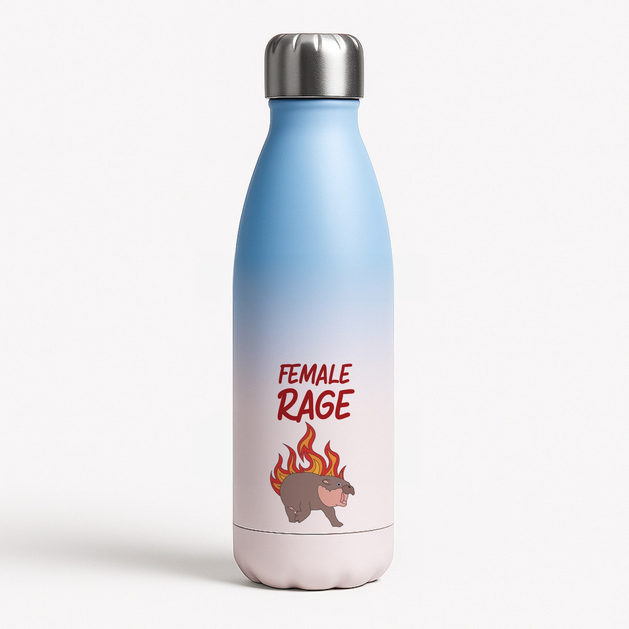 Female Rage Blue Water Bottle