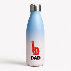 #1 Dad Foam Finger Blue Water Bottle