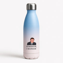 Somehow, I Manage Blue Water Bottle