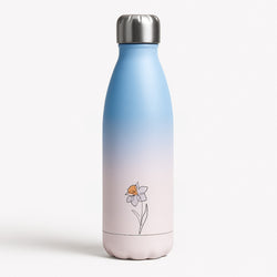 Spring Daffodil Blue Water Bottle