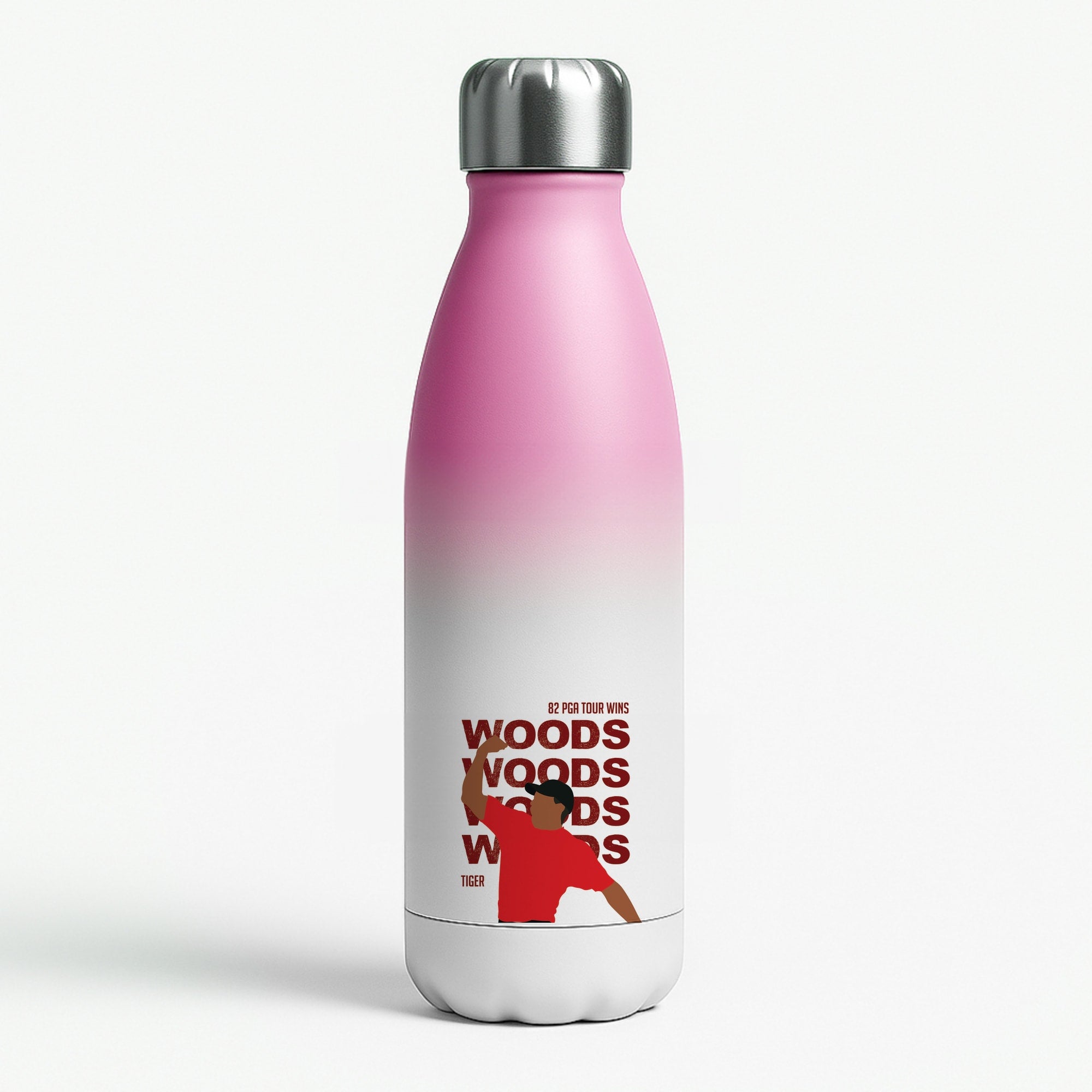 Woods Dark Red Pink Water Bottle
