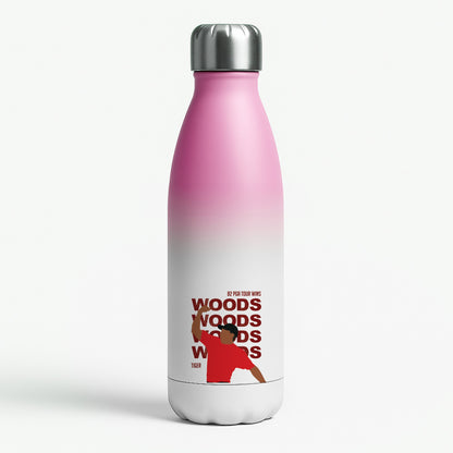 Woods Dark Red Pink Water Bottle