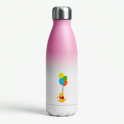Pooh On Balloons Pink Water Bottle