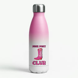 Zebra Print Pink Pony Club Pink Water Bottle