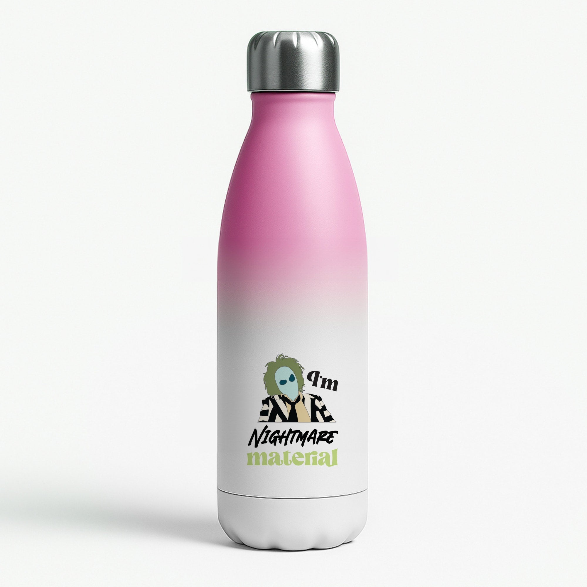 I'm Nightmare Material Pink Water Bottle