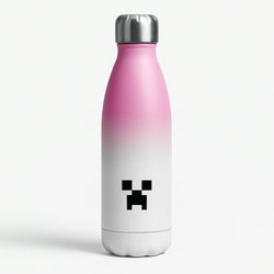 Creeper Face - Mining Pink Water Bottle
