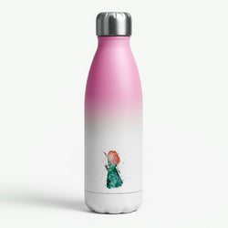 Watercolour Princess Merida Brave Fairytale Pink Water Bottle