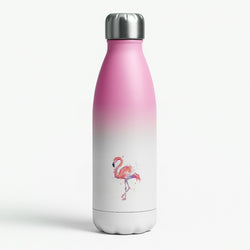 Watercolour Flamingo Painting Pink Water Bottle