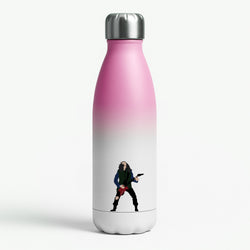 Eddie Munson Playing Guitar Pink Water Bottle