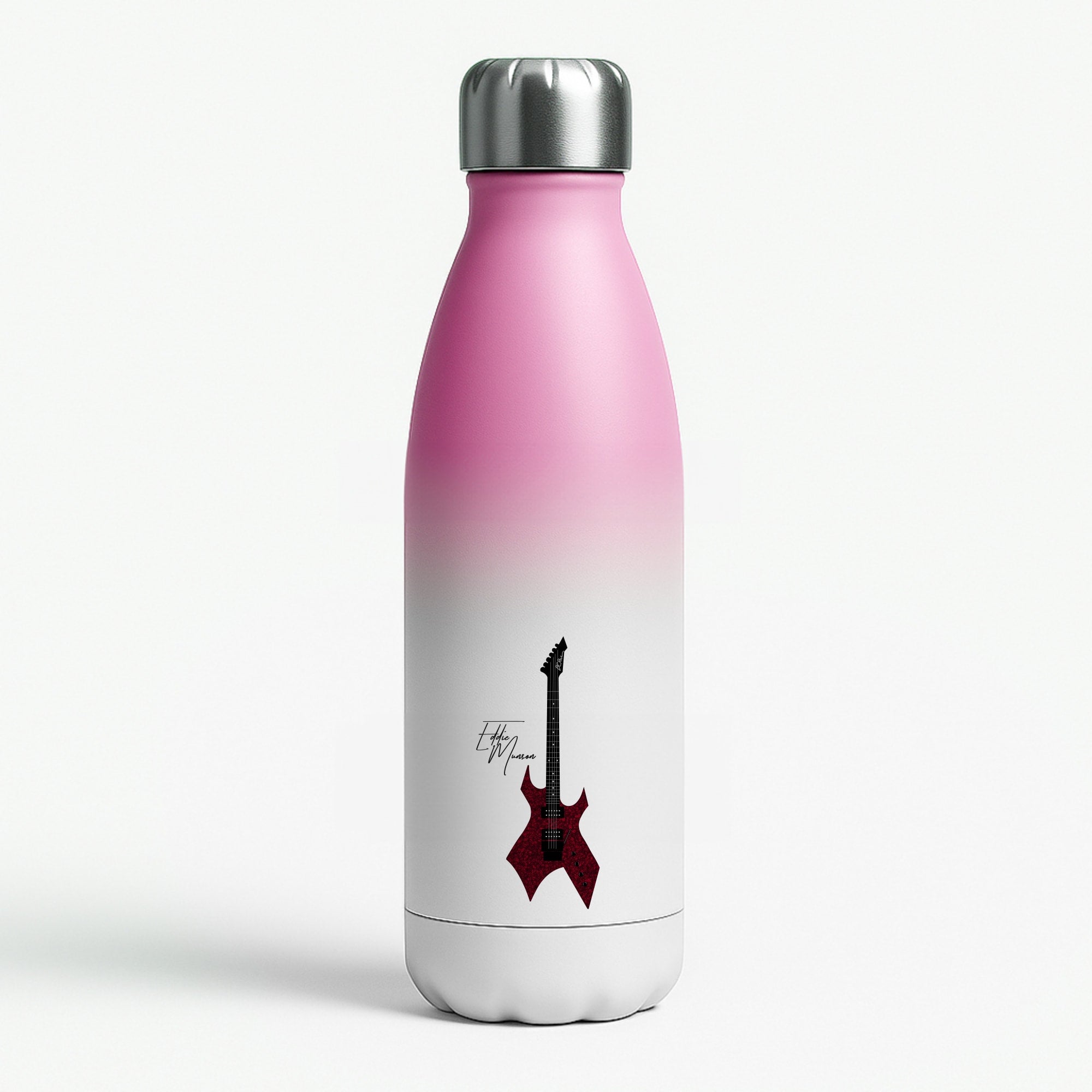 Eddie Munson Guitar Pink Water Bottle