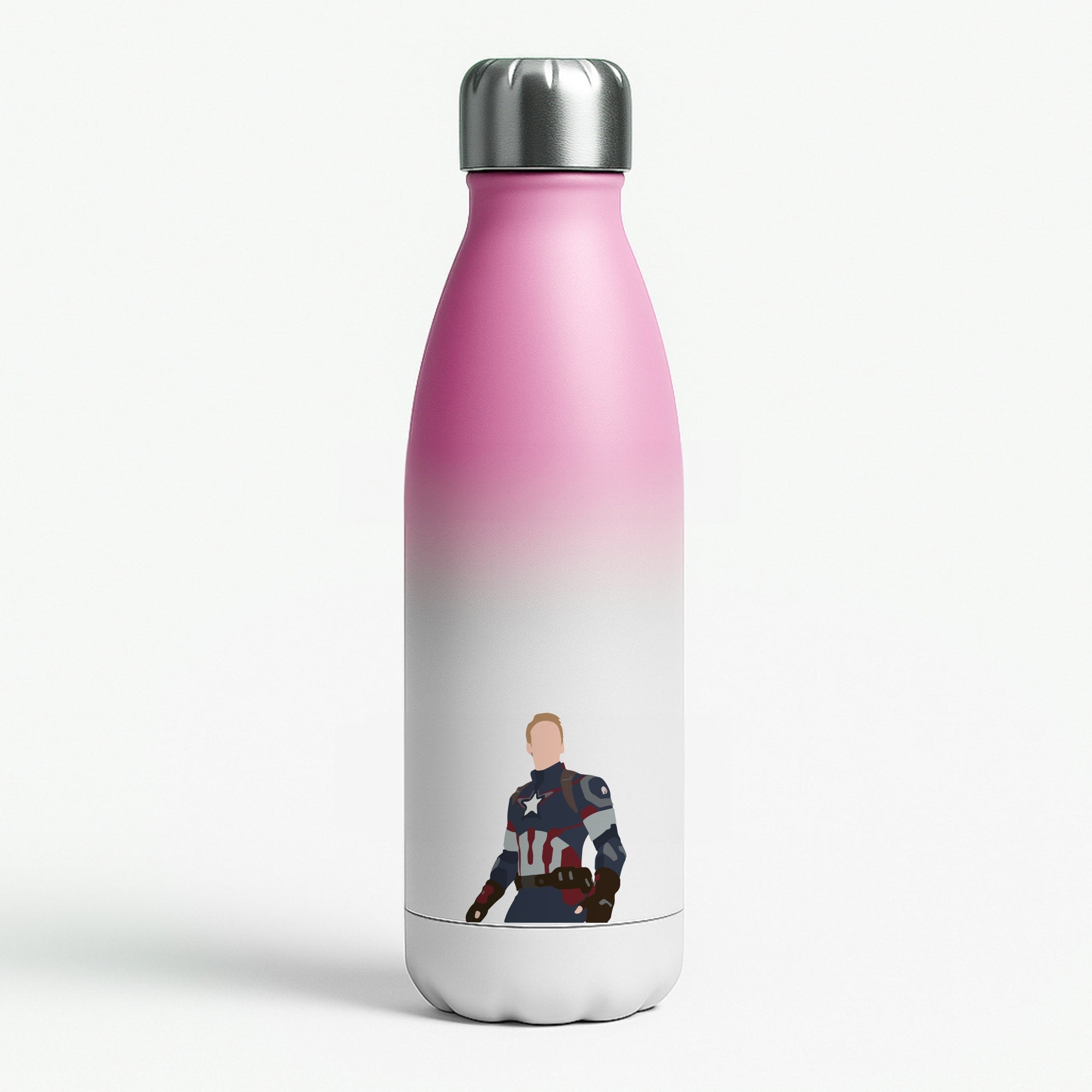 Captain America Pink Water Bottle
