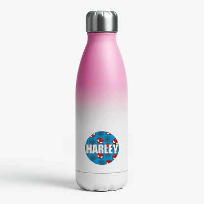 Spiderman And Webs - Personalised Superhero Comic Pink Water Bottle