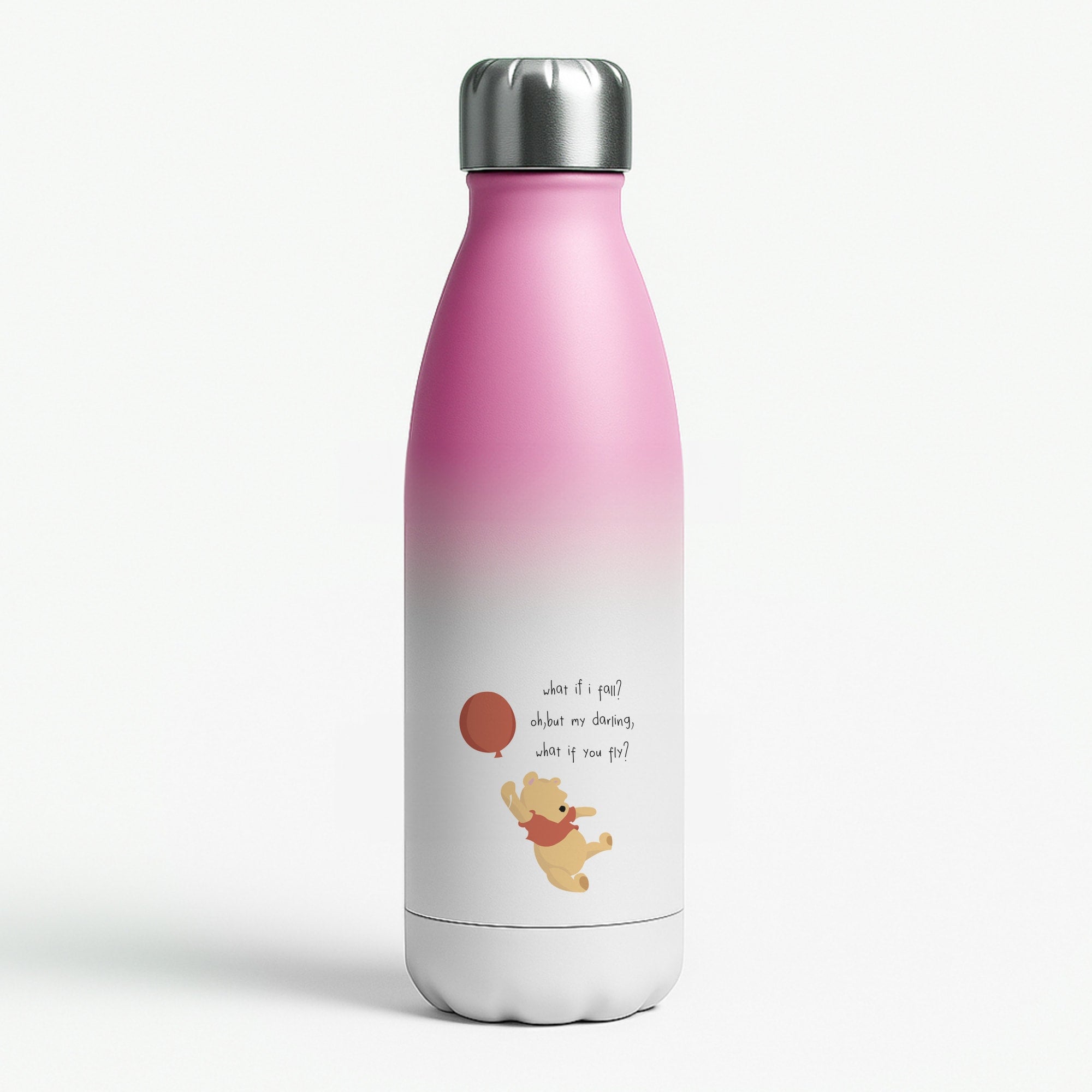 What If I Fail - Winnie Pink Water Bottle