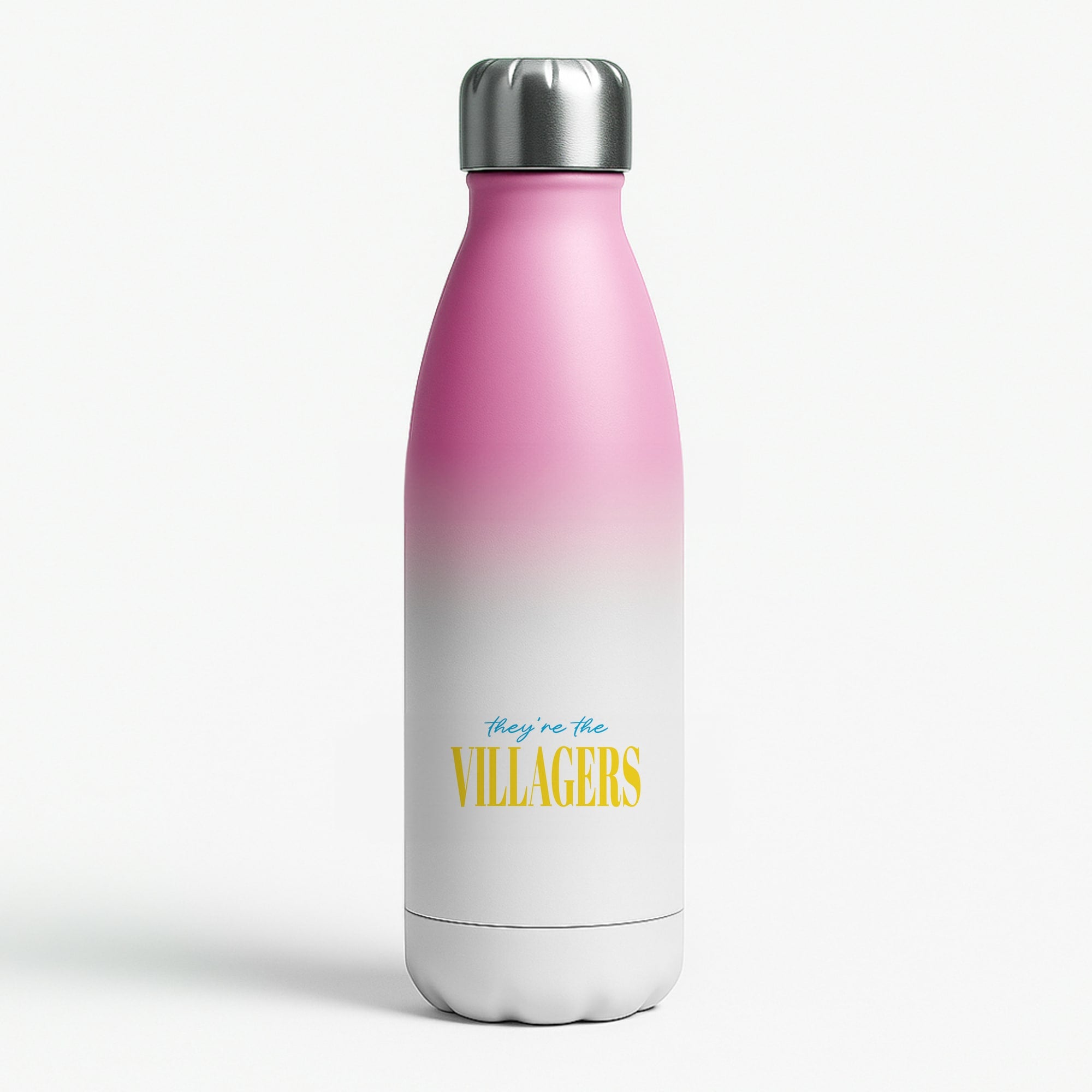 They're The Villagers Blue Pink Water Bottle