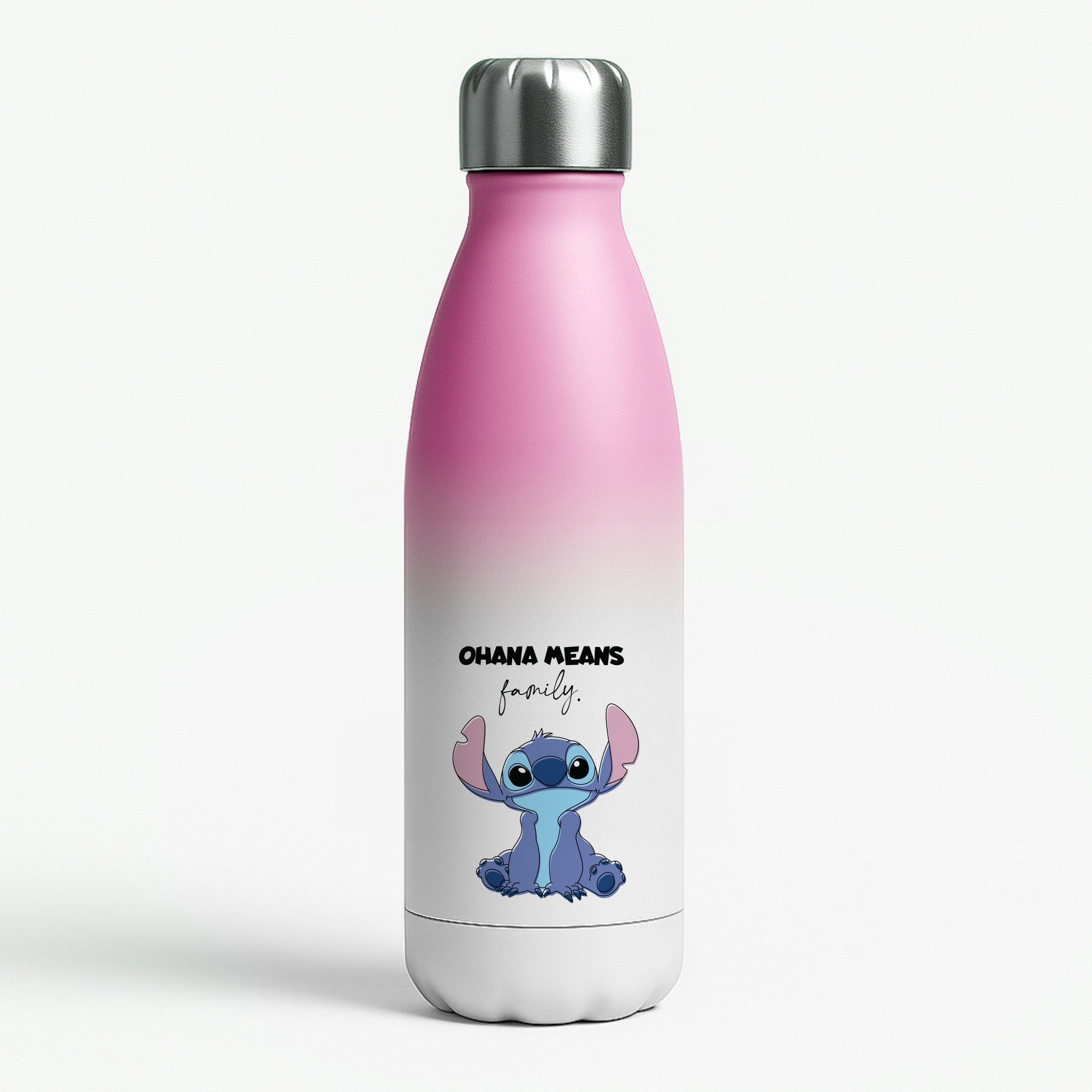 Ohana Means Family Pink Pink Water Bottle