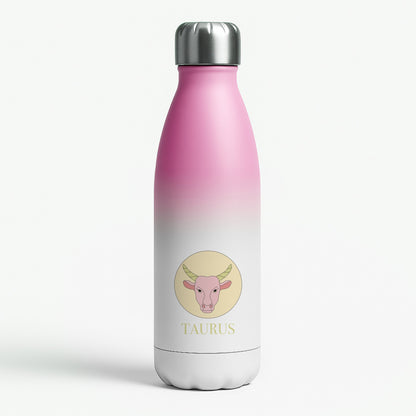Taurus - Tarot Cards Pink Water Bottle