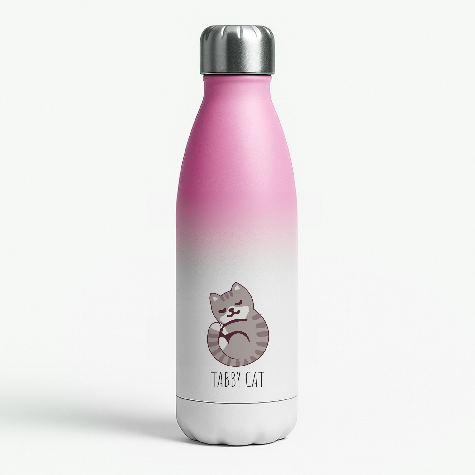 Tabby Cat - Cats Pink Water Bottle