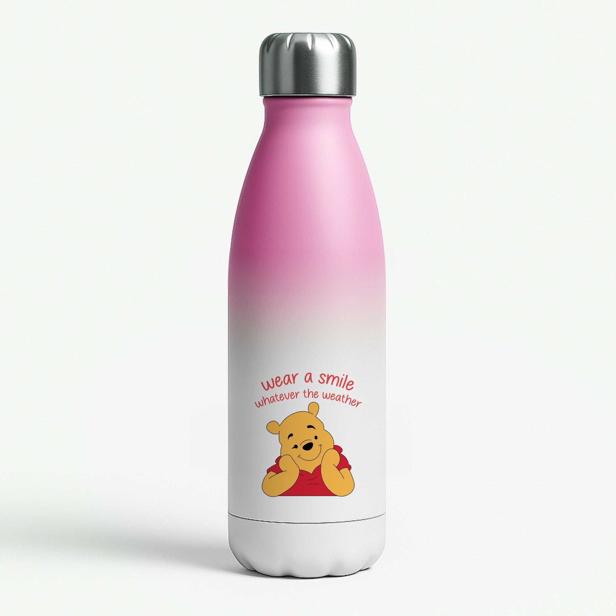 Wear A Smile Whatever The Weather  Pink Water Bottle