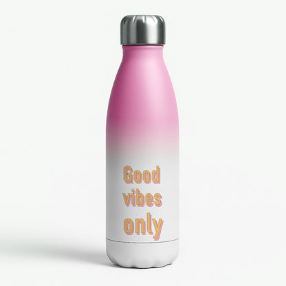 Good Vibes Only Pink Water Bottle