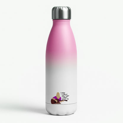 I Wish I Could Help But I Don't Want To Pink Water Bottle