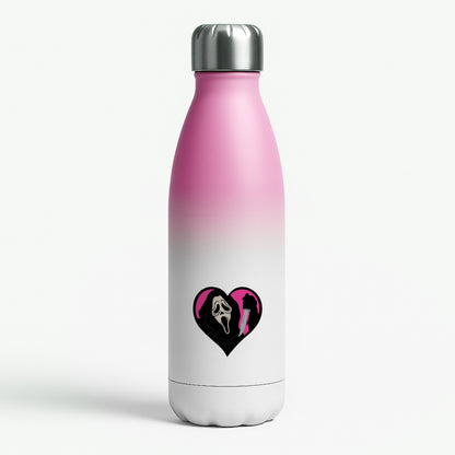 Heart face - Halloween Pink Water Bottle