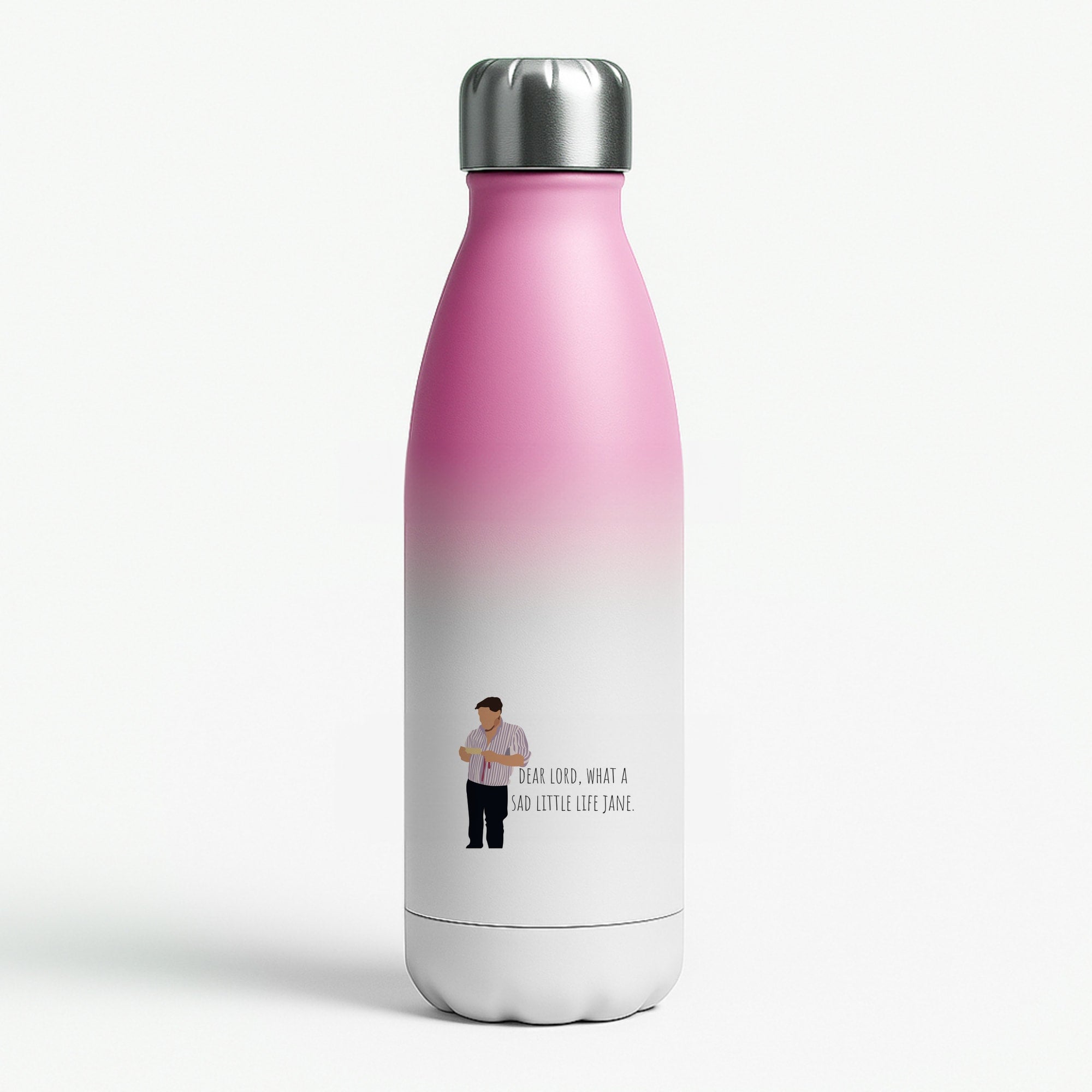 Sad Little Life Jane - British Pop Culture Pink Water Bottle