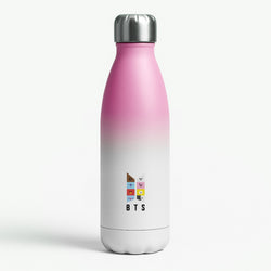 BT21 K-Pop Band Logo Pink Water Bottle