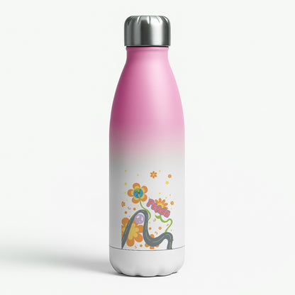 Peace - Cars Pink Water Bottle