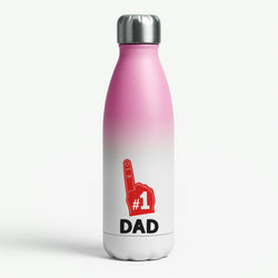 #1 Dad Foam Finger Pink Water Bottle