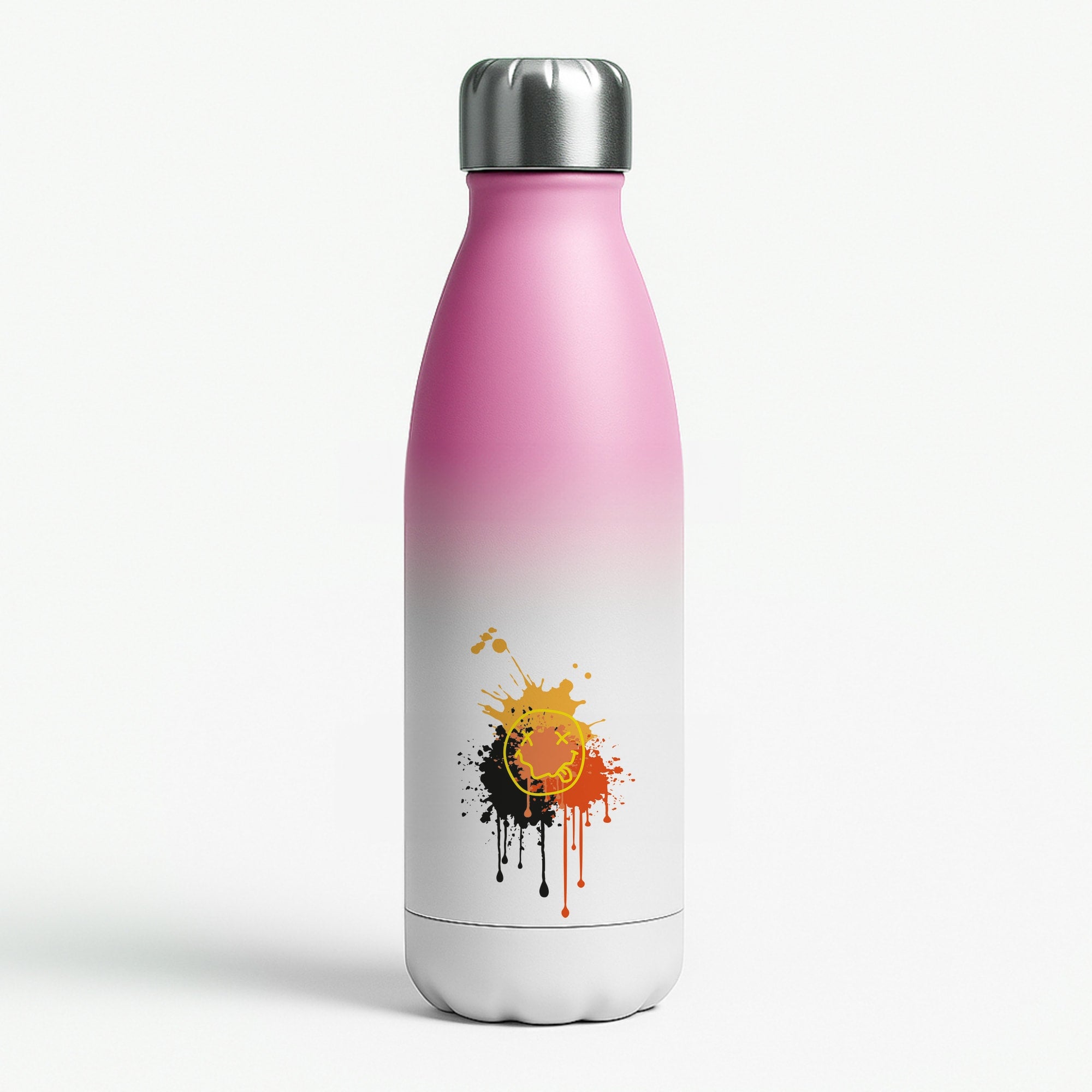 Orange Graffiti - Skate Aesthetic  Pink Water Bottle