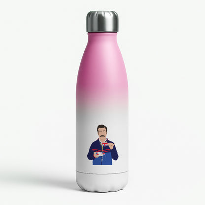 Ted Drinking Tea Pink Water Bottle