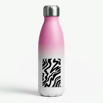 Black And White - Halloween Pink Water Bottle